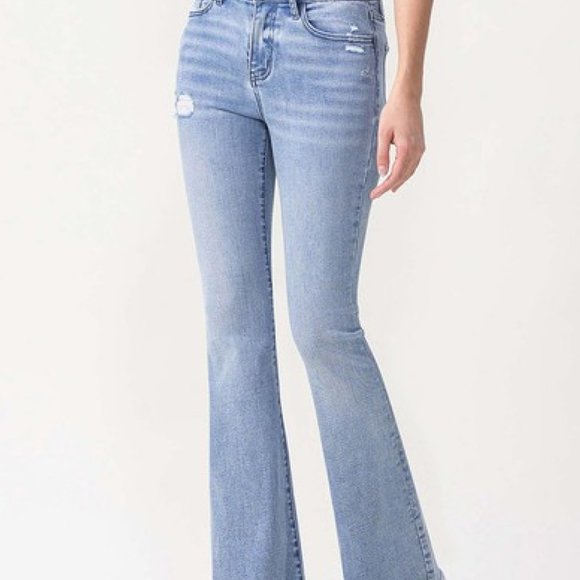 Lovervet • High Rise Baggy Drawstring Wide Jeans - Ecru main image 1
